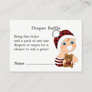 Tarjeta De Recepción Lumberjack Cute Baby Shower Diaper Raffle