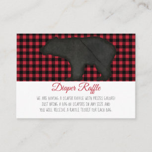 Tarjeta De Recepción Lumberjack Pescado Bear Negro Niño Diaper Raffle