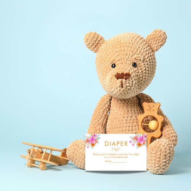 Tarjeta De Recepción Luminosa ducha floral de verano Diaper Raffle (Subido por el creador)