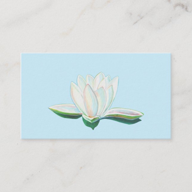 Tarjeta De Recepción Luminoso de flor blanco Lotus (Anverso)