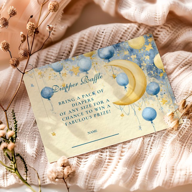 Tarjeta De Recepción Luna Celeste y Estrellas Diapper Raffle (Subido por el creador)