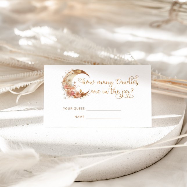 Tarjeta De Recepción Luna de flores de oro adivina cuántos dulces (Subido por el creador)