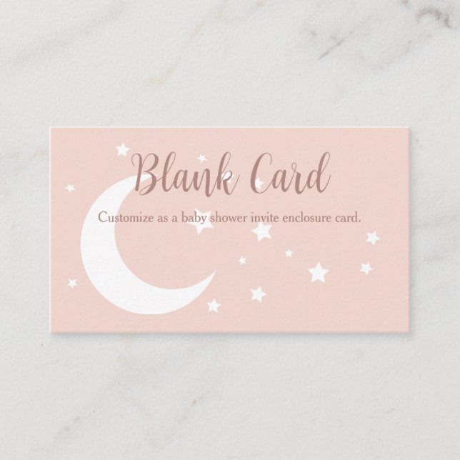 Tarjeta De Recepción Luna de Invierno y Estrellas (Anverso)