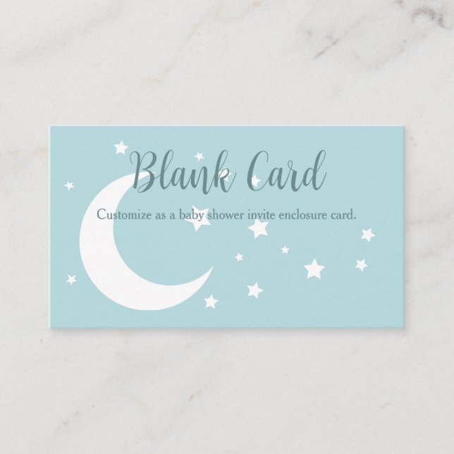 Tarjeta De Recepción Luna de Invierno y Estrellas (Anverso)