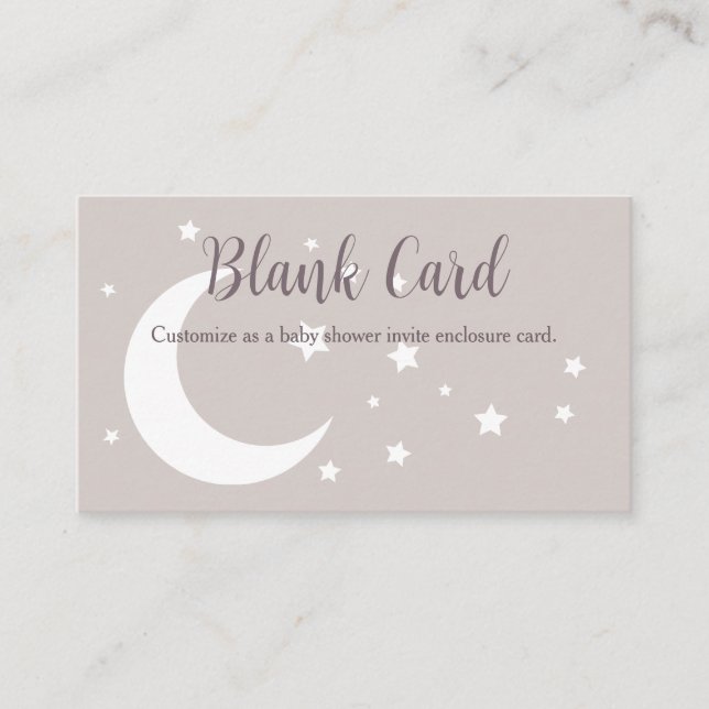 Tarjeta De Recepción Luna de Invierno y Estrellas (Anverso)