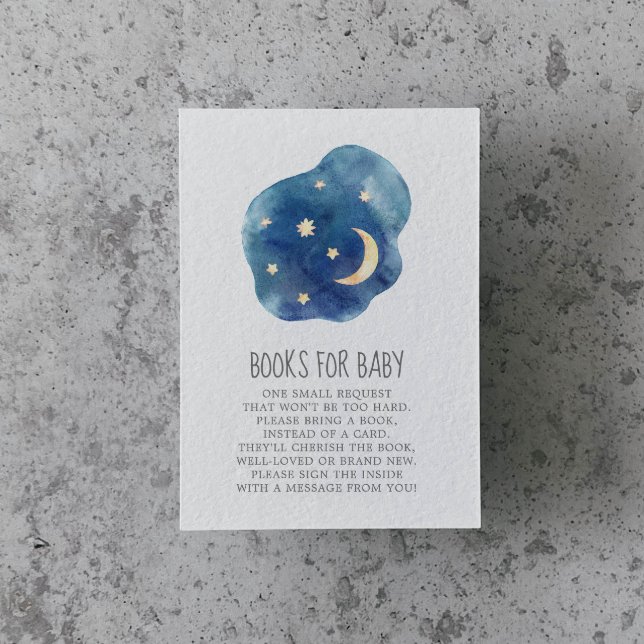 Tarjeta De Recepción Luna y estrellas Libros para Niños Bebés (Subido por el creador)