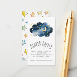 Tarjeta De Recepción Luna y estrellas niño pequeño Diaper Raffle