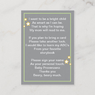 Tarjeta De Recepción Luna y estrellas traen una carta de libros