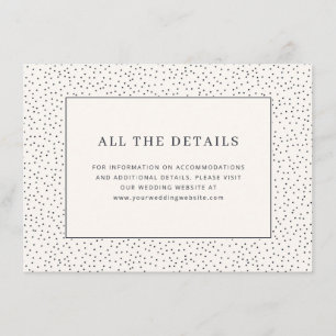 Tarjeta De Recepción Lunares Elegantes de Color Blanco