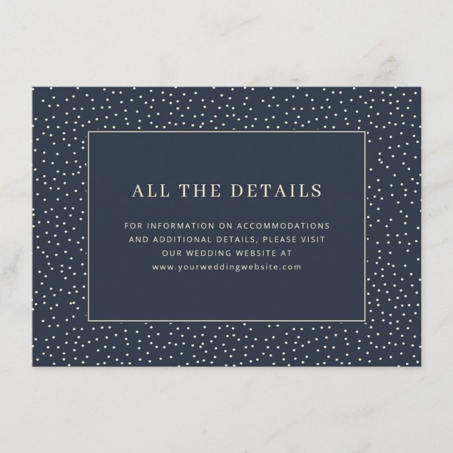 Tarjeta De Recepción Lunares Navy Sofisticados (Anverso)
