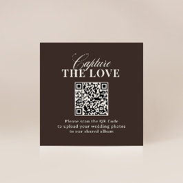 Tarjeta De Recepción Luxe Brown | QR Code Wedding Capture the Love