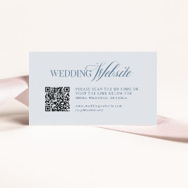 Tarjeta De Recepción Luxe Light Dusty Blue | Wedding Website QR Code