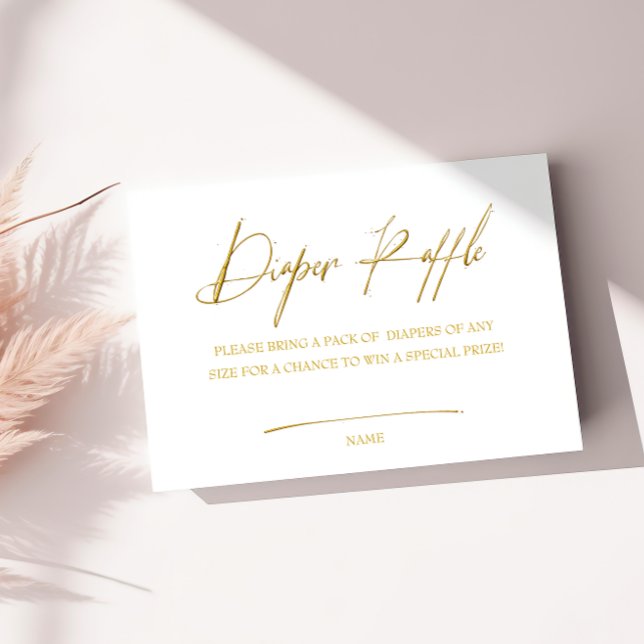 Tarjeta De Recepción Luxe Relieve metalizado dorado Diaper Raffle (Subido por el creador)