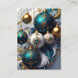 Tarjeta De Recepción Luxus Weihnachtskugeln Blau Gold Ornament