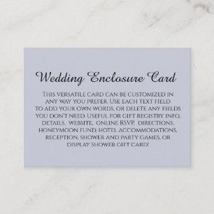 Tarjeta De Recepción Luz de boda personalizada DIY simple azul polvorie