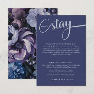 Tarjeta De Recepción Luz de luna botánica   Alojamiento gótico-floral