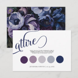 Tarjeta De Recepción Luz de luna botánica | Traje de Boda floral gótico