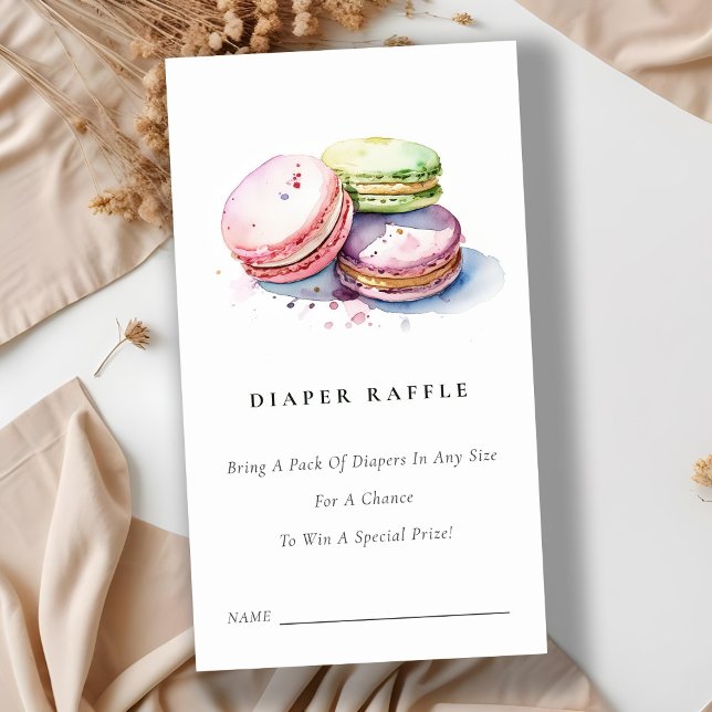 Tarjeta De Recepción Macarons Bakery Diaper Raffle Baby Shower (Subido por el creador)