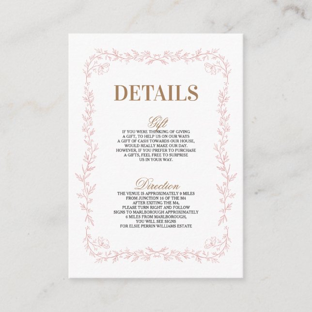 Tarjeta De Recepción Madeline Classic Enclosure Cards (Anverso)