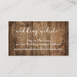 Tarjeta De Recepción Madera marrón rusa, detalles de sitio web Boda de 