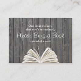 Tarjeta De Recepción Madera rústica trae un libro insertado en Baby Sho