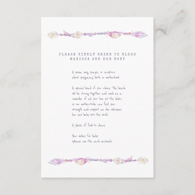 Tarjeta De Recepción Madre Bendición (Anverso)