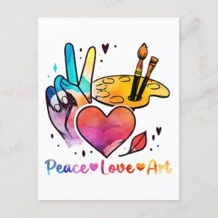 Tarjeta De Recepción Maestra De Arte Paz Amaba El Arte Por Artistas Y P