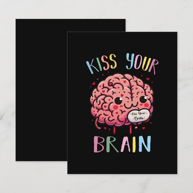 Tarjeta De Recepción Maestra que besa tu cerebro (Anverso / Reverso)