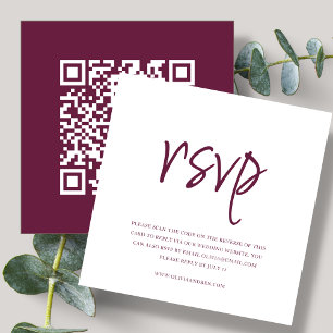 Tarjeta De Recepción Magenta   Código QR   Confirmación de asistencia a