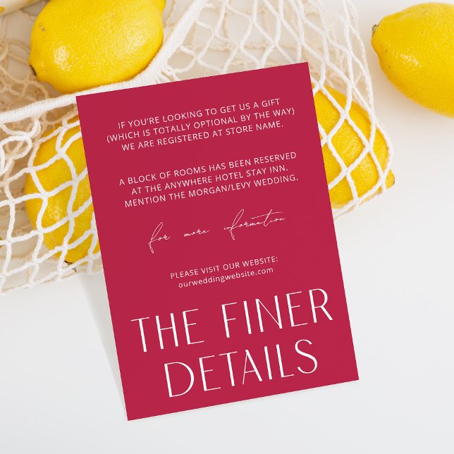 Tarjeta De Recepción Magenta Simple Mínimo Los Detalles Más Finos (Subido por el creador)