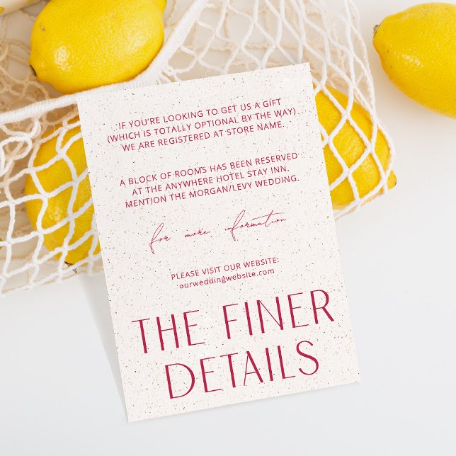 Tarjeta De Recepción Magenta y textura simples mínimos Los detalles más (Subido por el creador)