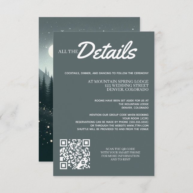 Tarjeta De Recepción Mágica de montaña (Anverso / Reverso)