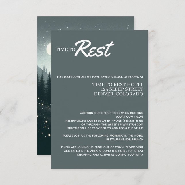 Tarjeta De Recepción Mágica de montaña (Anverso / Reverso)