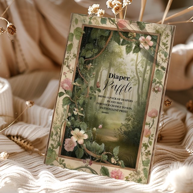 Tarjeta De Recepción Mágica Floral Forestal Raffle Diapper (Subido por el creador)