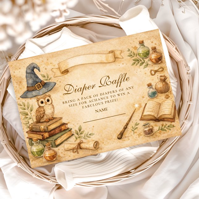 Tarjeta De Recepción Magical Spellbook Wizard Diapper Raffle (Subido por el creador)