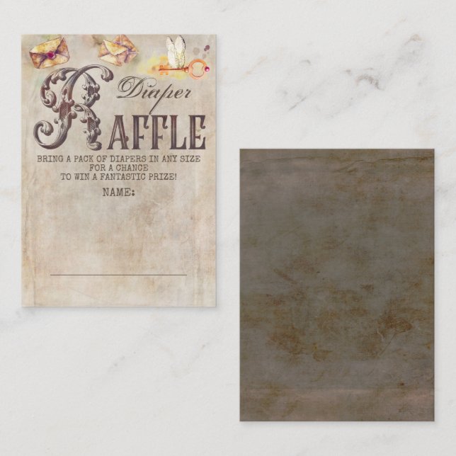 Tarjeta De Recepción Magical Spells Diaper Raffle Ticket (Anverso / Reverso)