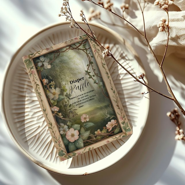 Tarjeta De Recepción Mágico Floral Forestal Raffle Diapper (Subido por el creador)