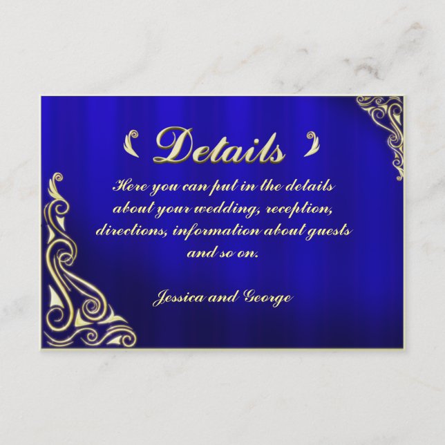 Tarjeta De Recepción Magnífica Tipografía Regal Golden Flourish (Anverso)