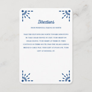 Tarjeta De Recepción Magníficas direcciones del Boda del Papel Azul Pic