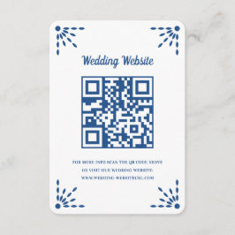 Tarjeta De Recepción Magnífico Papel azul Picado Boda QR Código