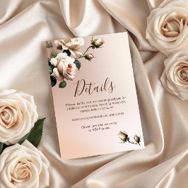 Tarjeta De Recepción Magnífico Rosa de aceite de Rubor Beige Boda