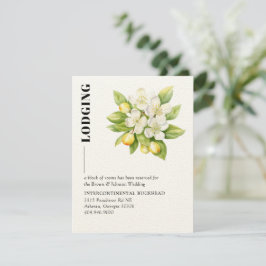 Tarjeta De Recepción Magnolia Blooms Lemons Boda