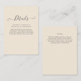 Tarjeta De Recepción Magnolia Cream Tipografía Boda moderna