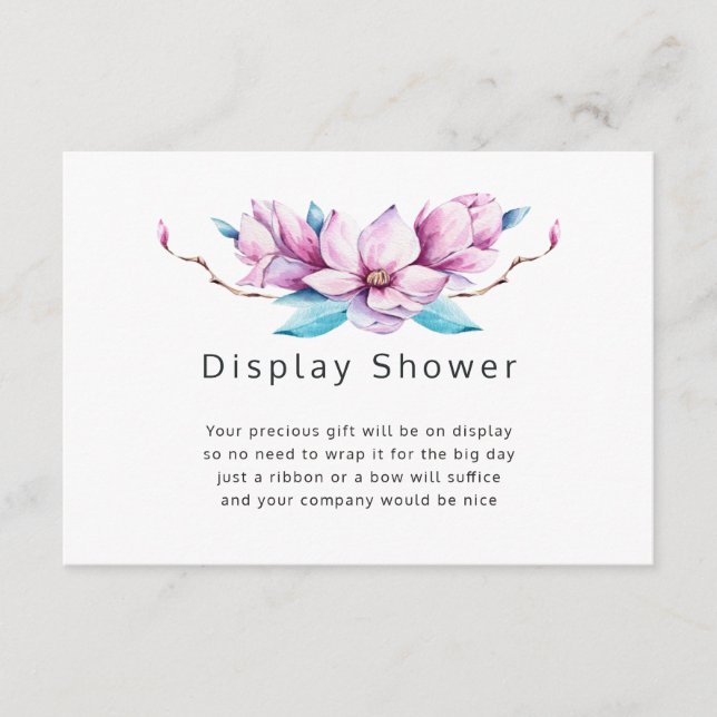 Tarjeta De Recepción Magnolia Floral Bridal Shower (Anverso)