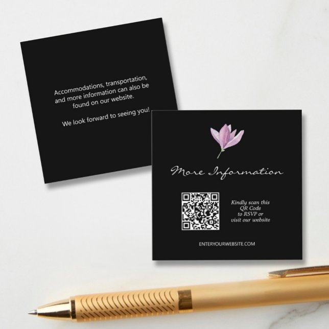 Tarjeta De Recepción Magnolia Floral Más Boda de Información (Subido por el creador)