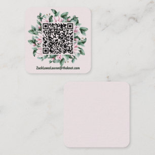Tarjeta De Recepción Magnolia QR Code con sitio web Boda