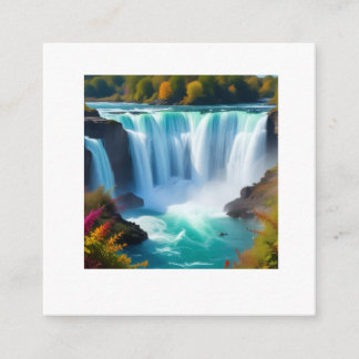 Tarjeta De Recepción Majestuosa cascada de turquesa | Pared de naturale