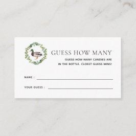 Tarjeta De Recepción Mallard Duck Baby Shower adivina cuántos juegos