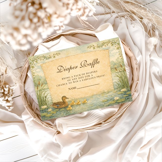 Tarjeta De Recepción Mallard Duck Baby Shower Diapper Raffle (Subido por el creador)