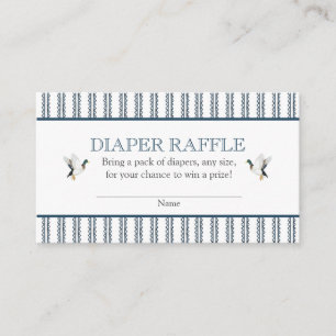 Tarjeta De Recepción Mallard Duck Diaper Raffle ducha bebé Insertar